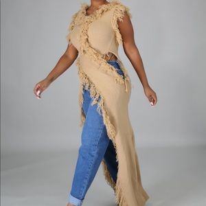 I'm Your Remedy Long Fringe Knit Duster Dress